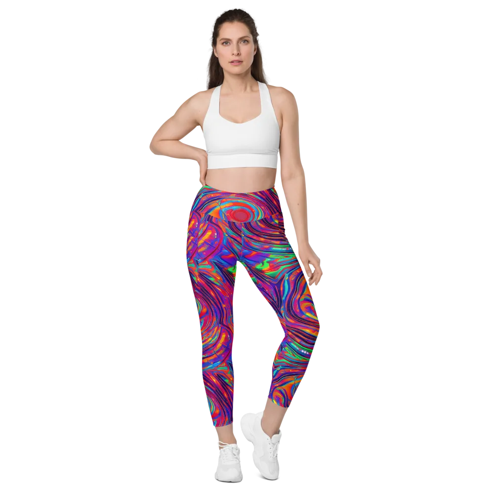 Quantum Spiral on Leggings with Pockets — Front