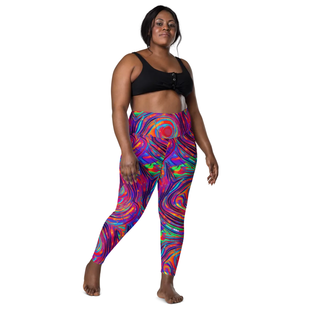 Quantum Spiral on Leggings with Pockets — Front