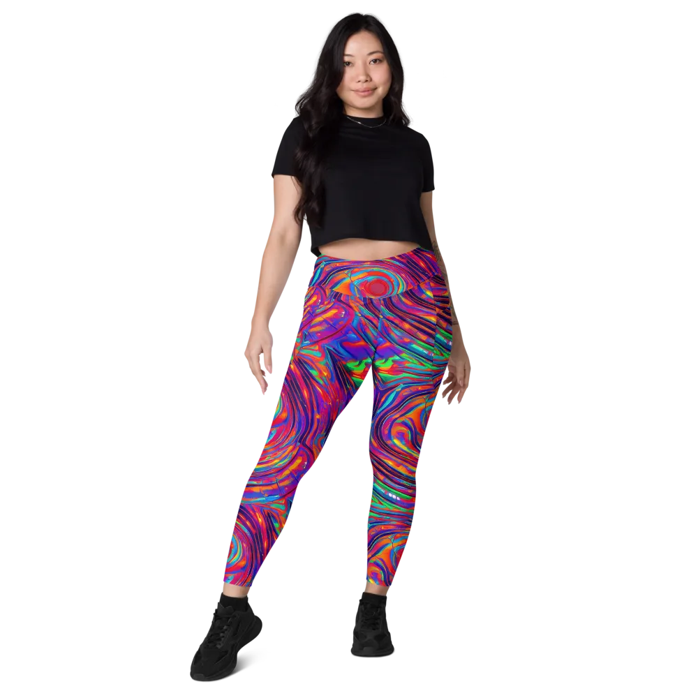 Quantum Spiral on Leggings with Pockets — Front
