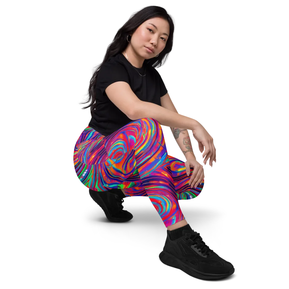 Quantum Spiral on Leggings with Pockets — Right Front