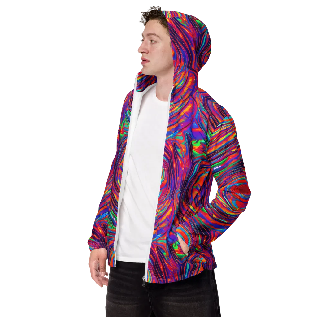 Quantum Spiral on Men's Windbreaker — Left Front