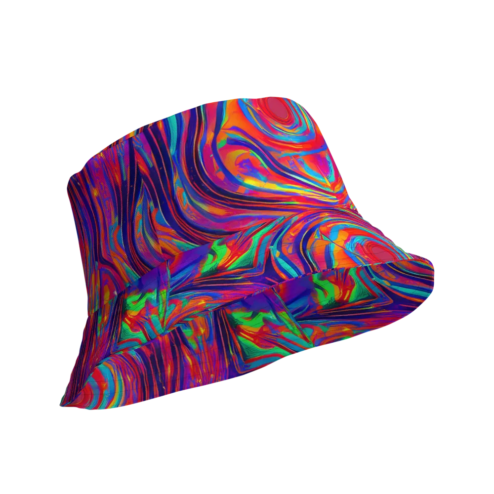 Quantum Spiral on Reversible Bucket Hat — Product details Outside
