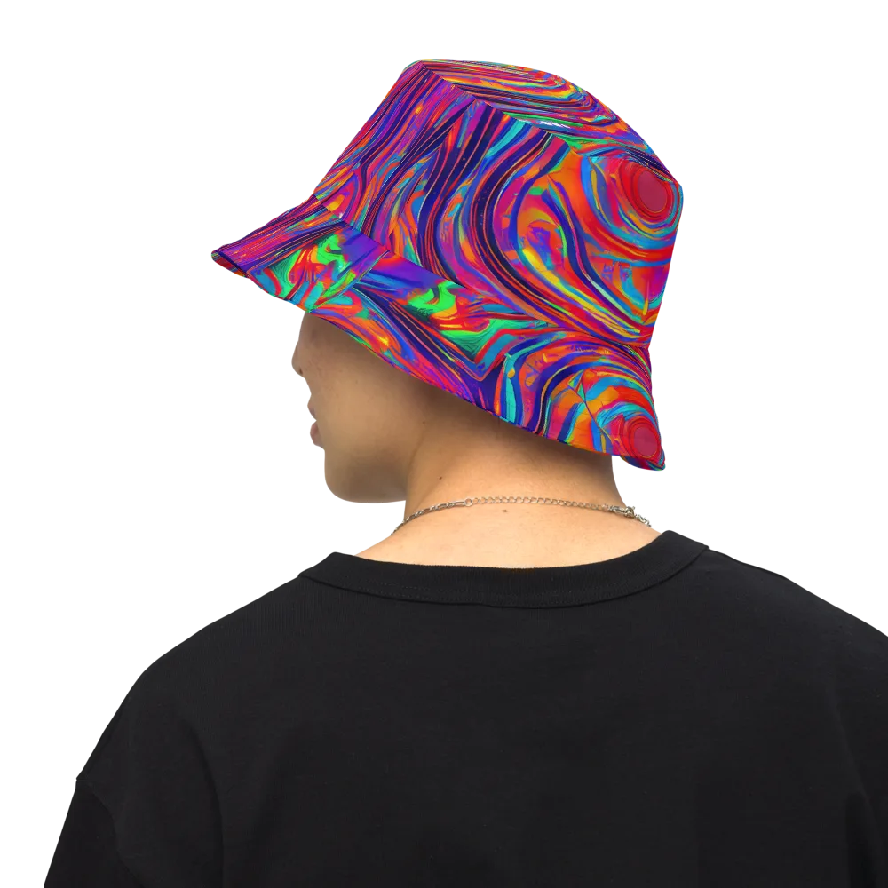 Quantum Spiral on Reversible Bucket Hat — Back Inside
