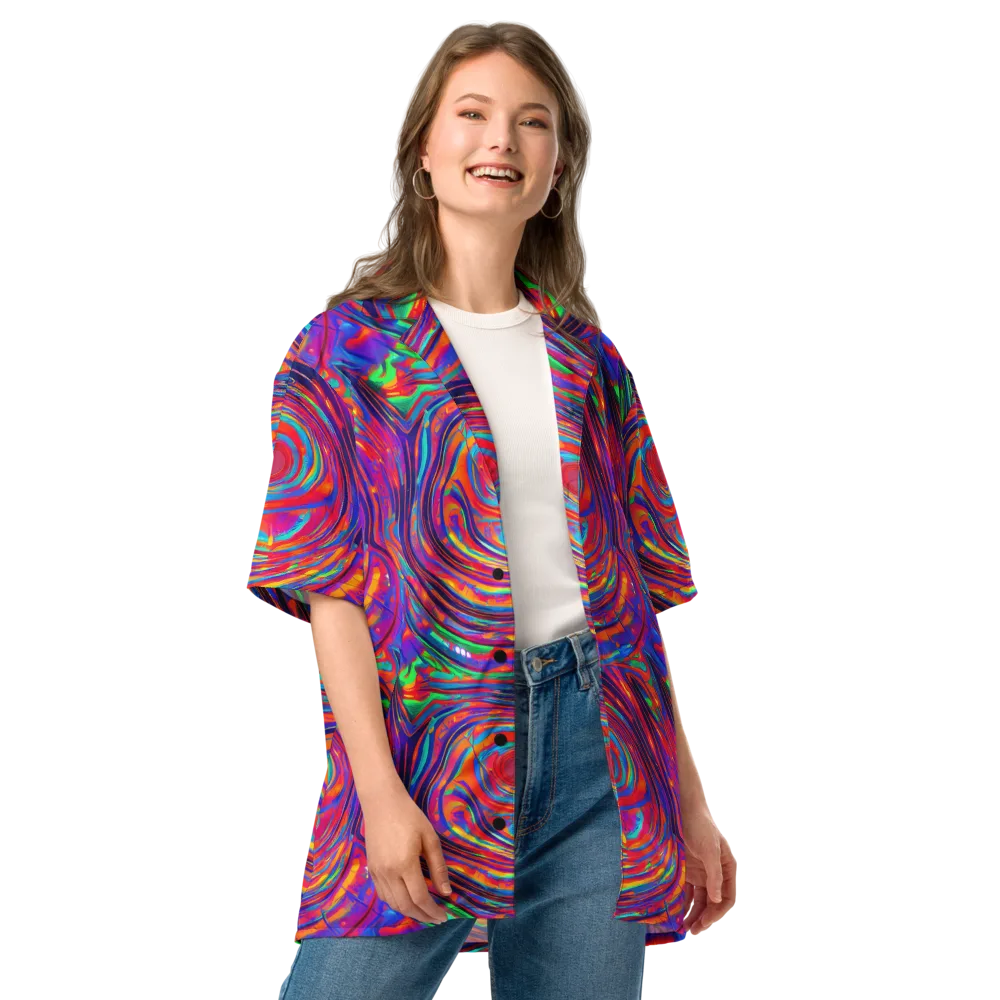 Quantum Spiral on Button Shirt — Front