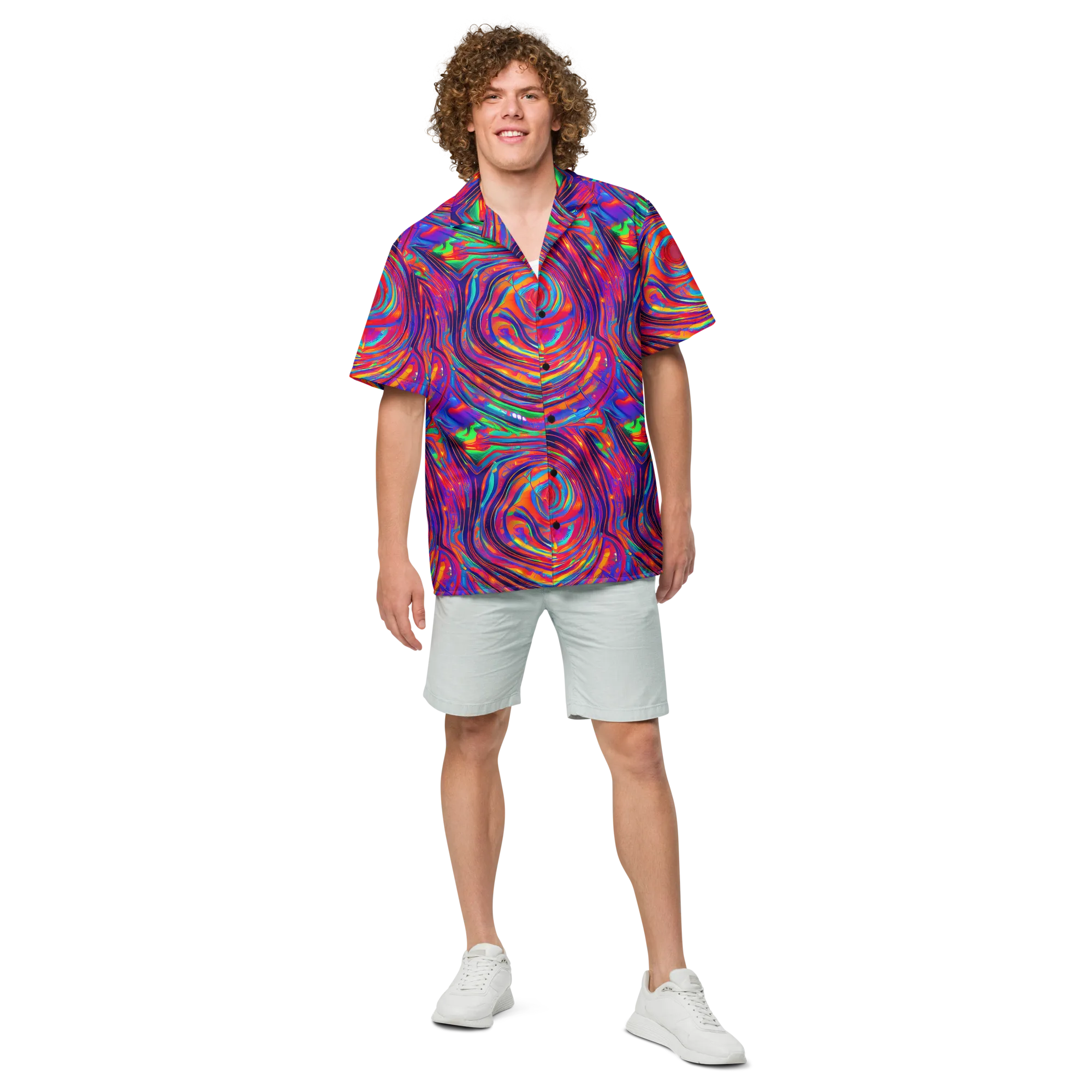 Quantum Spiral on Button Shirt — Front