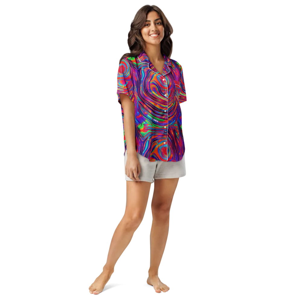Quantum Spiral on Women's Short Sleeve Pajama Top — Front