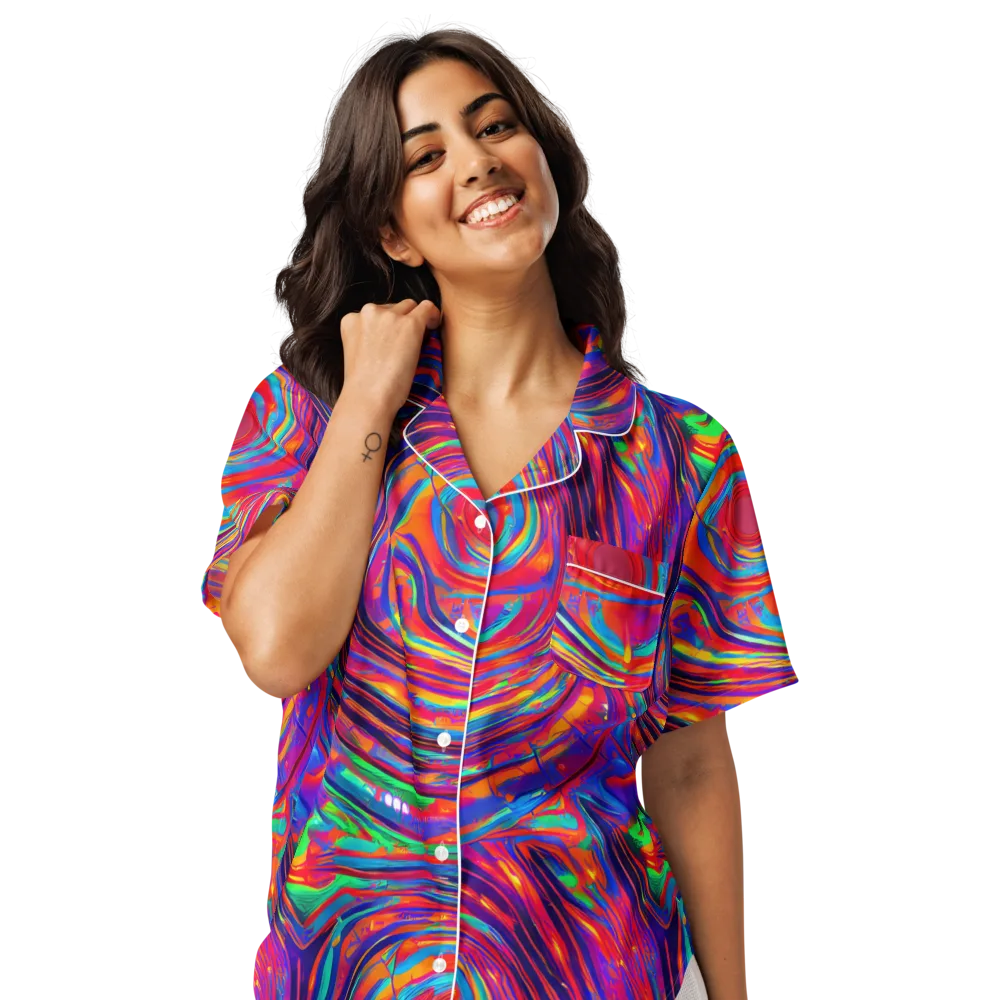 Quantum Spiral on Women's Short Sleeve Pajama Top — Front