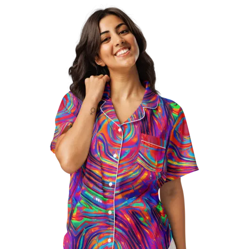 Quantum Spiral on a Women's Short Sleeve Pajama Top