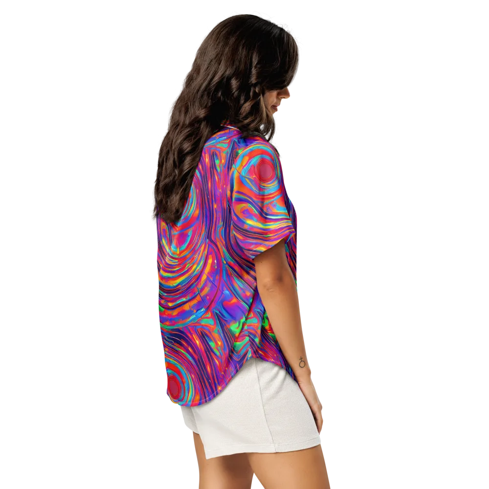 Quantum Spiral on Women's Short Sleeve Pajama Top — Right Back