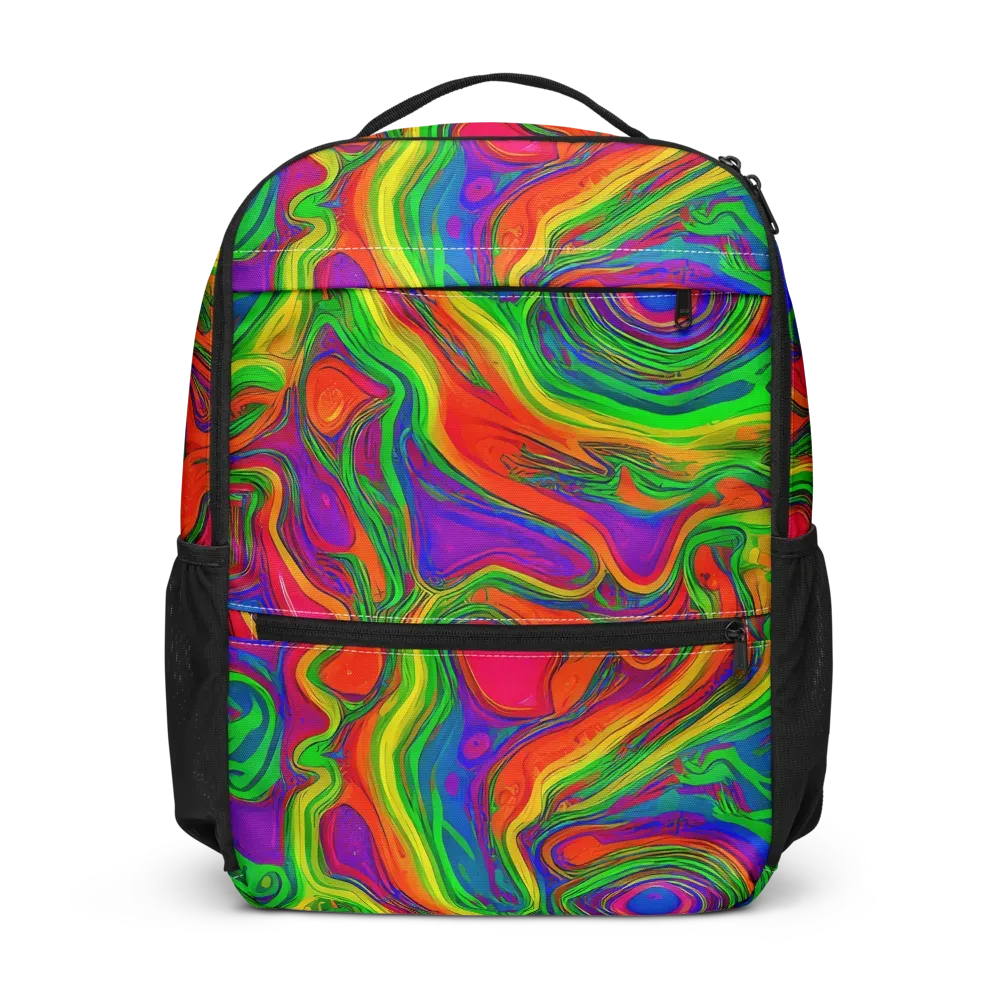 Psychedelic Waves on Utility Backpack — Front