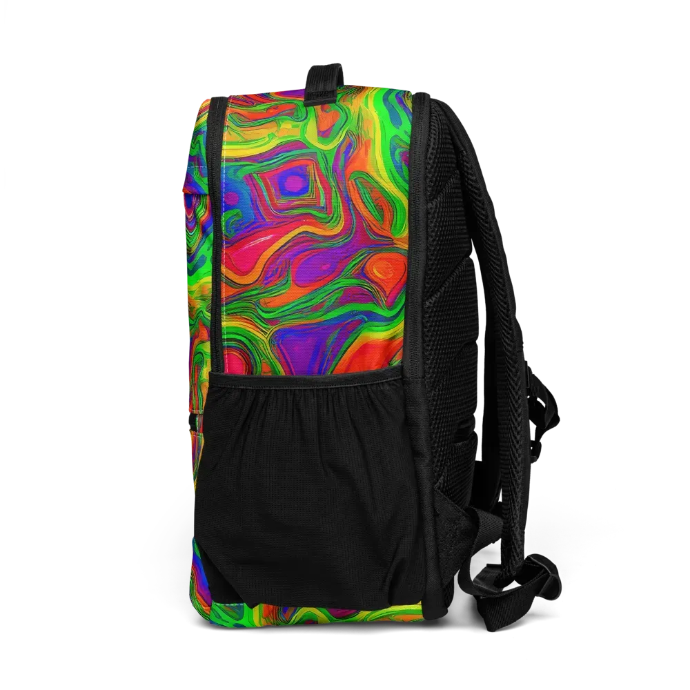 Psychedelic Waves on Utility Backpack — Left