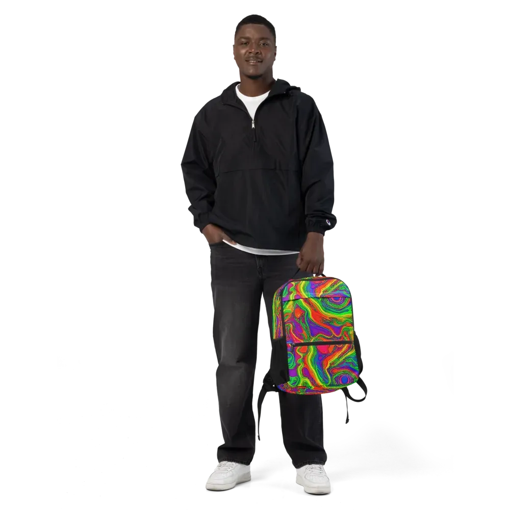 Psychedelic Waves on Utility Backpack — Front