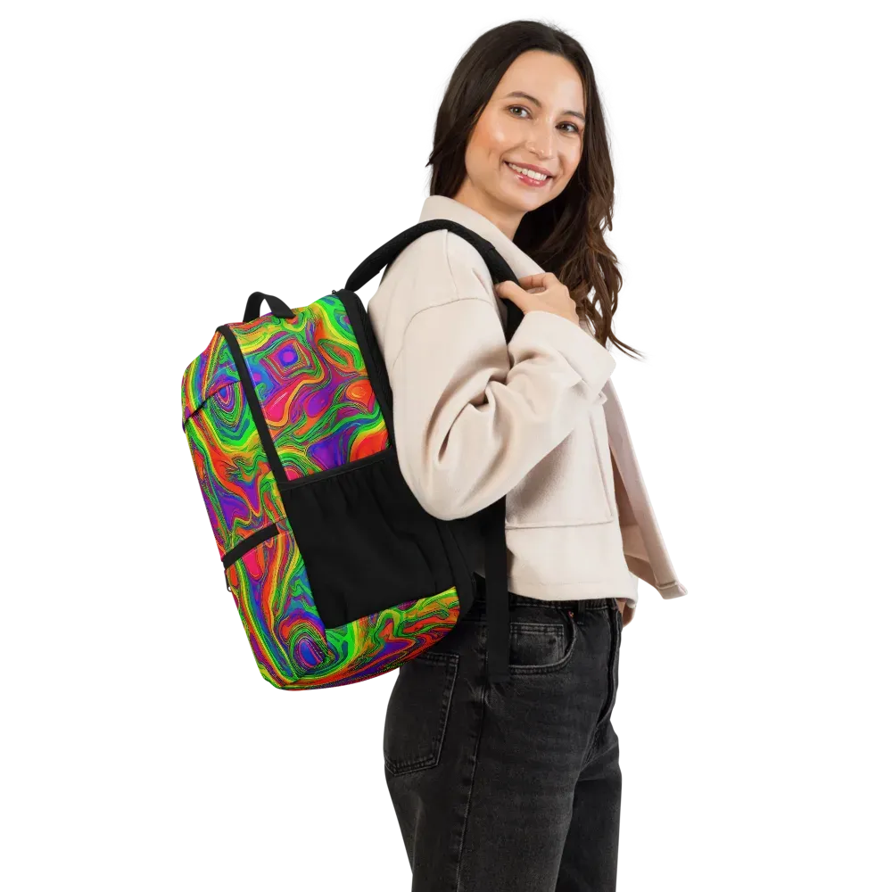 Psychedelic Waves on Utility Backpack — Right