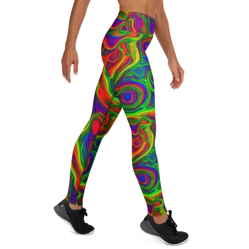 Psychedelic Waves on a Yoga Leggings