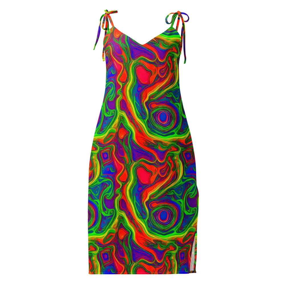 Psychedelic Waves on Slip Dress — Front