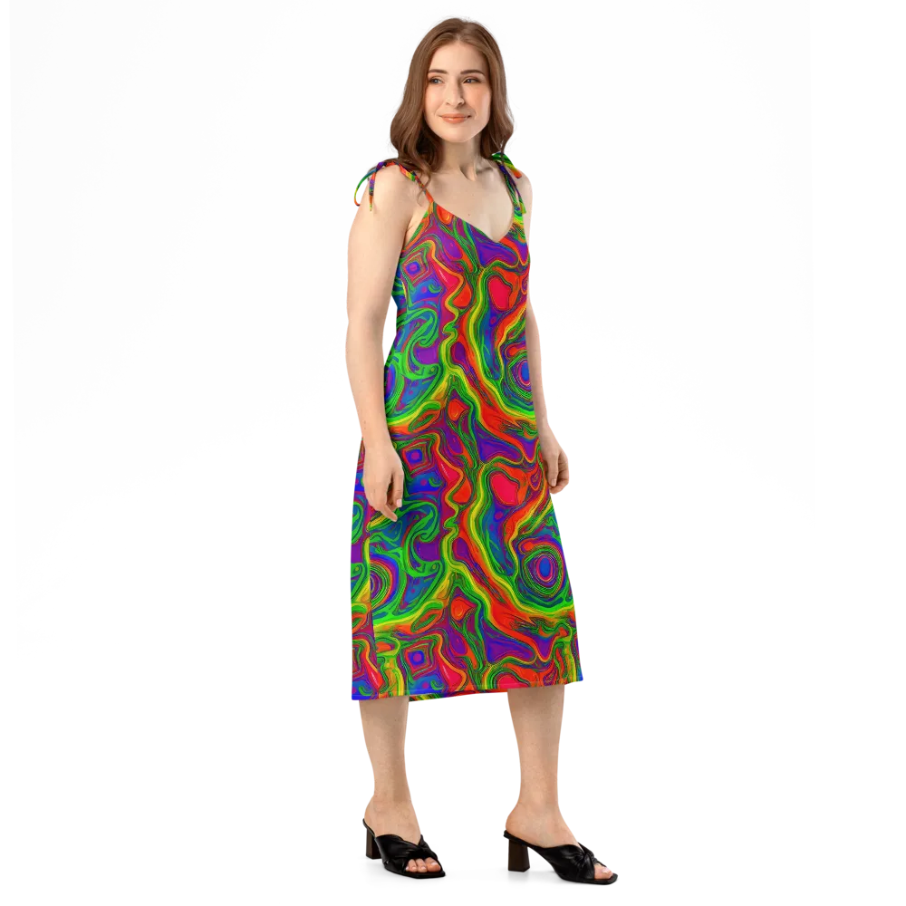 Psychedelic Waves on Slip Dress — Right Front