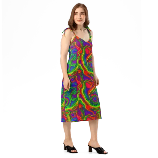 Psychedelic Waves on a Slip Dress
