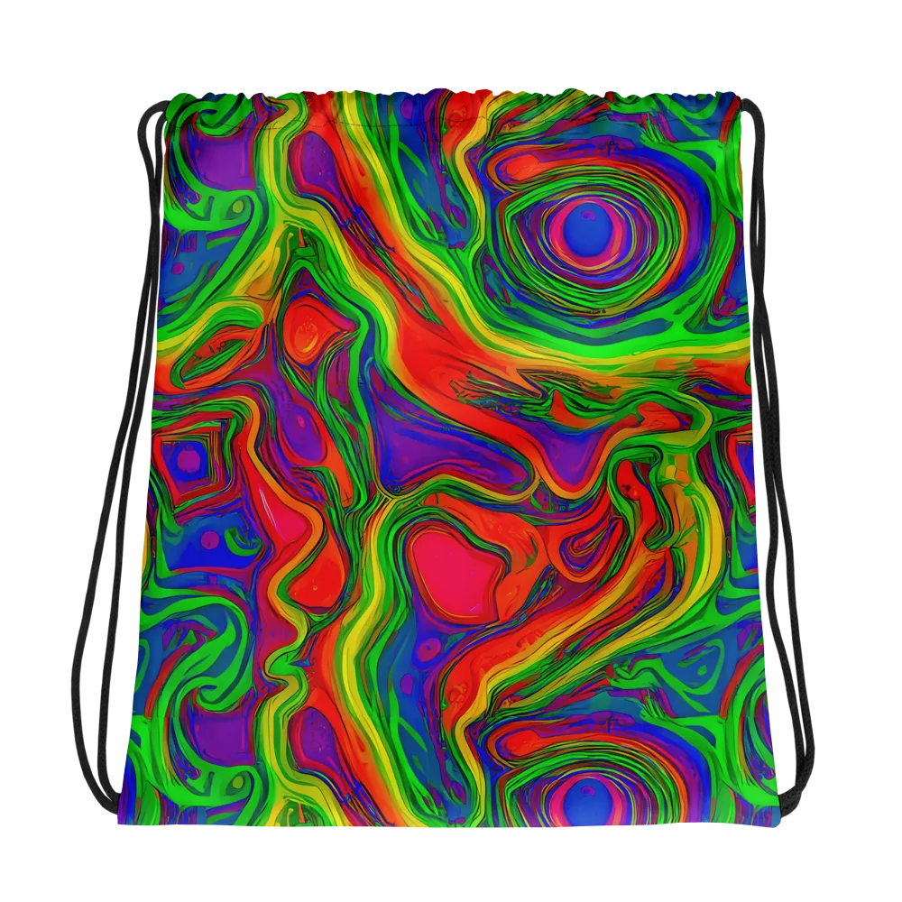 Psychedelic Waves on Drawstring Bag — Photo