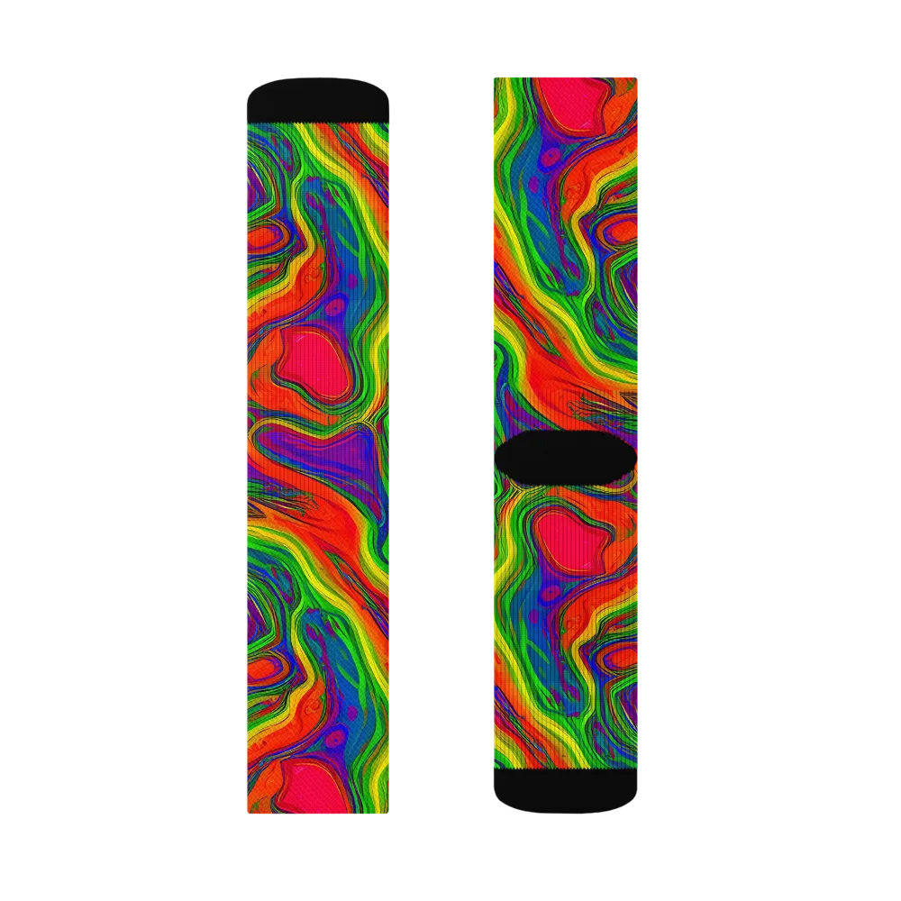 Psychedelic Waves on Socks — Left Sock
