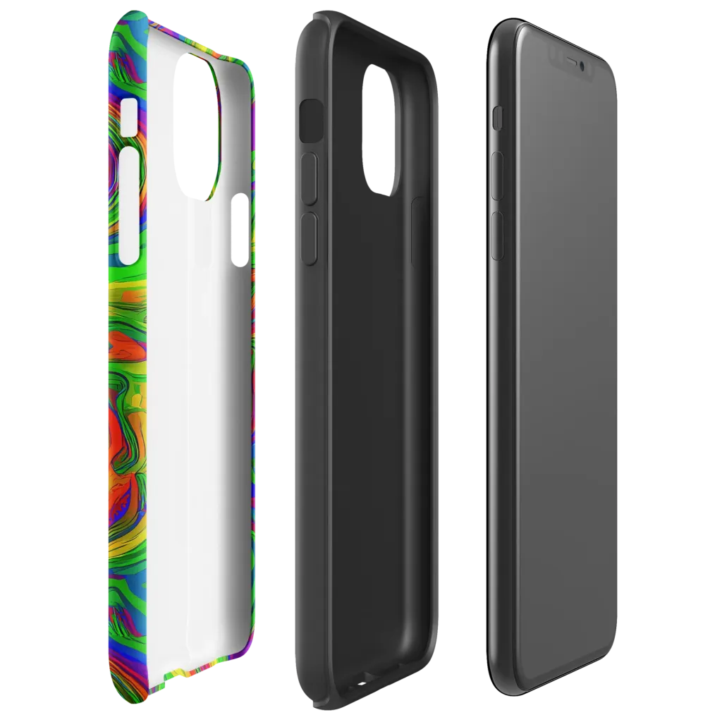 Psychedelic Waves on Tough Case for iPhone® — Right