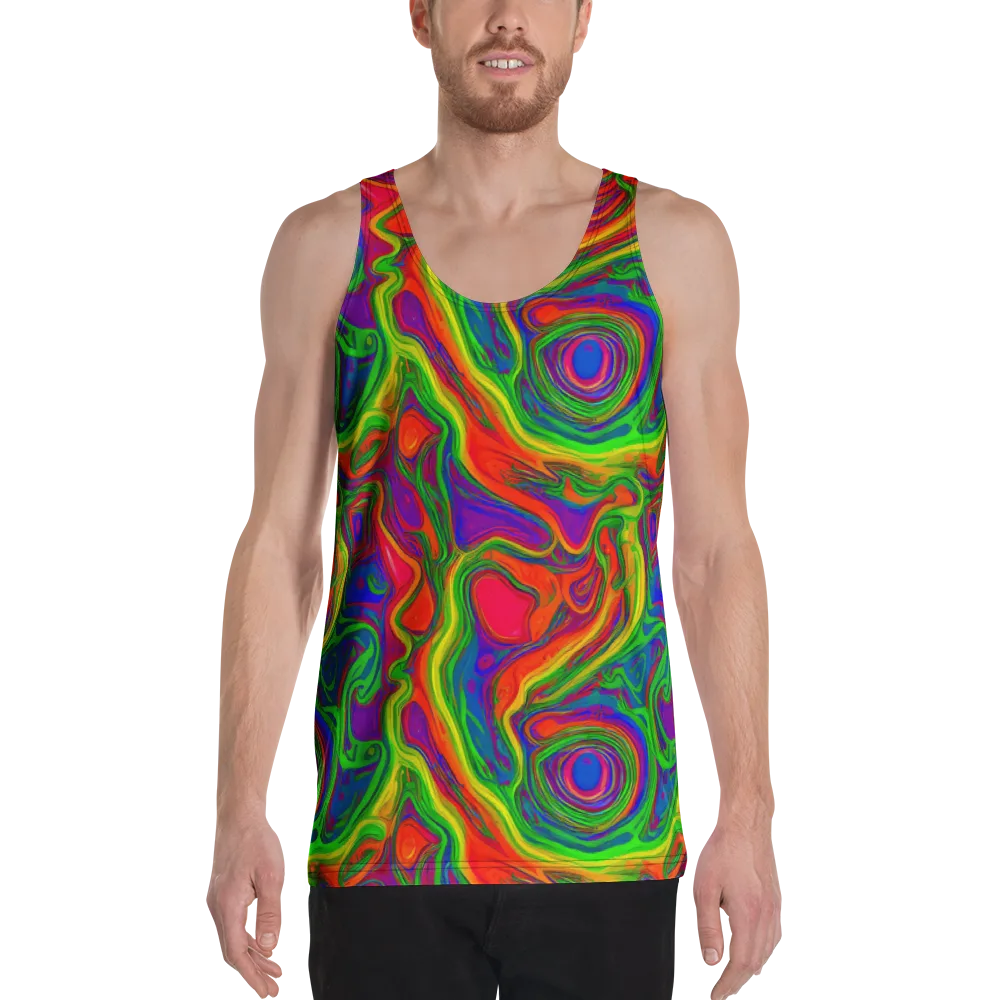 Psychedelic Waves on Men's Tank Top — Front