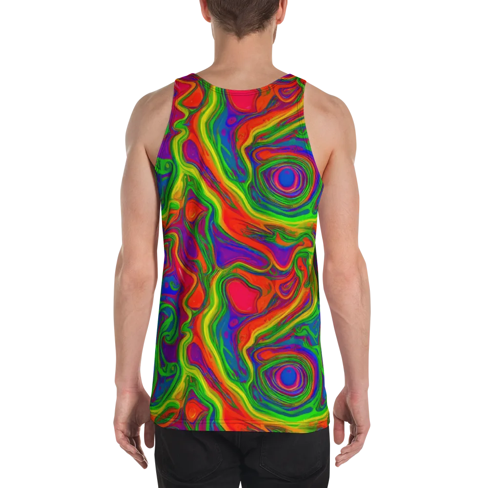 Psychedelic Waves on Men's Tank Top — Back