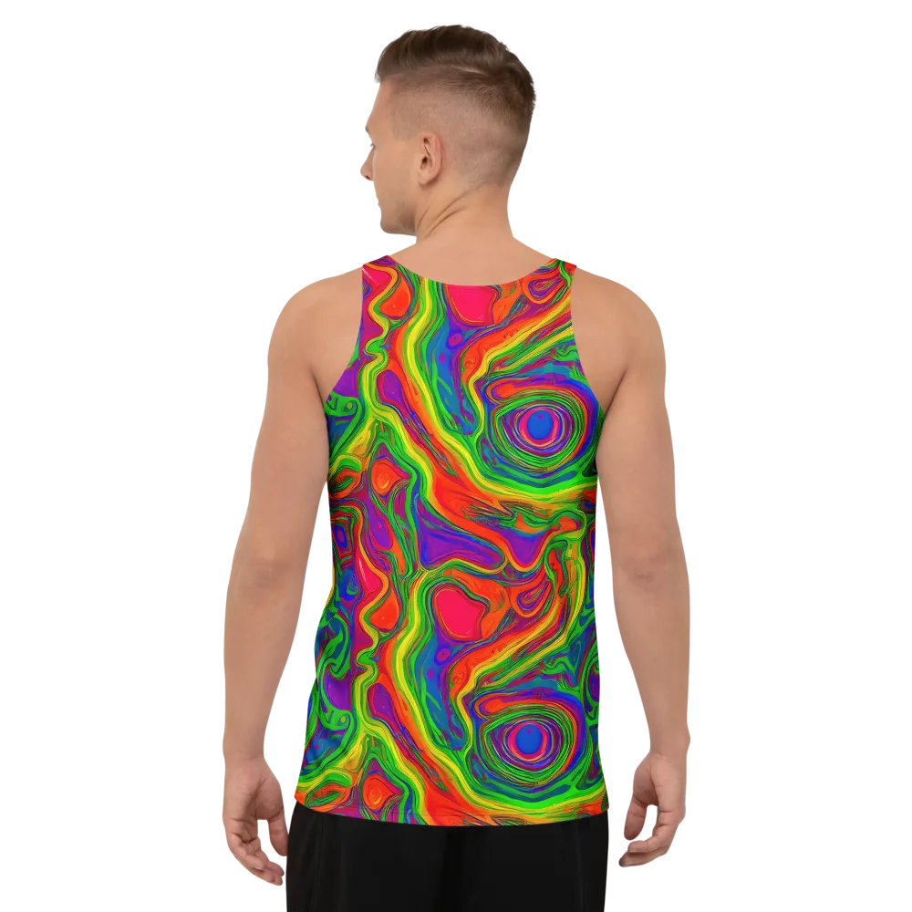 Psychedelic Waves on Men's Tank Top — Back