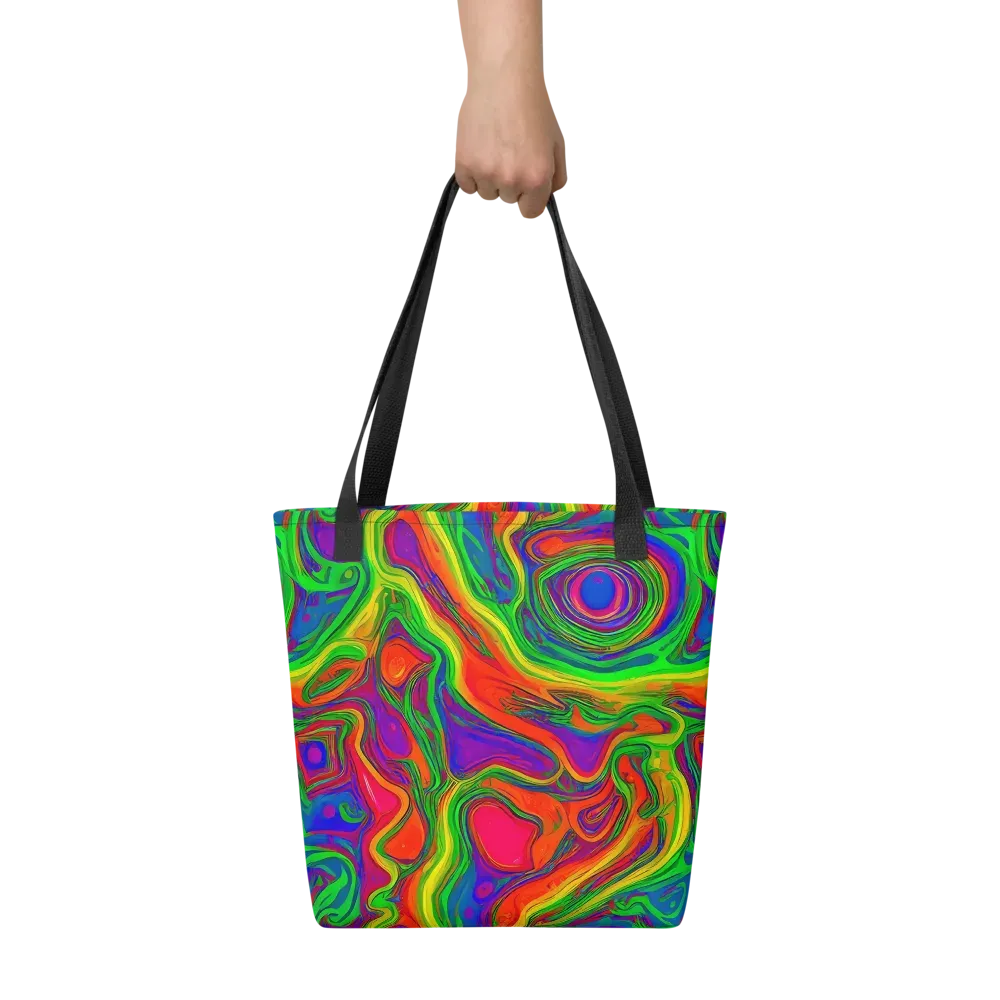 Psychedelic Waves on Tote Bag — Front