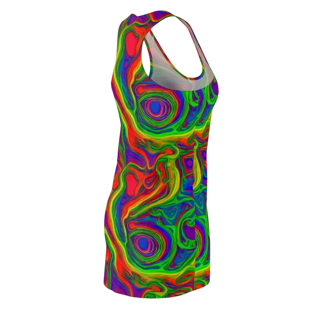 Psychedelic Waves on Racerback Dress — Back Side
