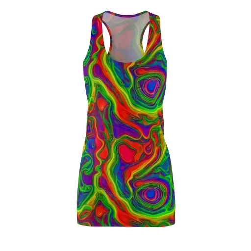 Psychedelic Waves on a Racerback Dress
