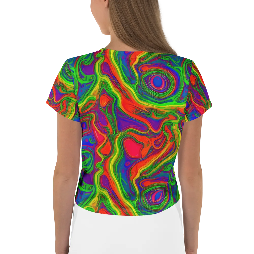 Psychedelic Waves on Crop Tee — Back