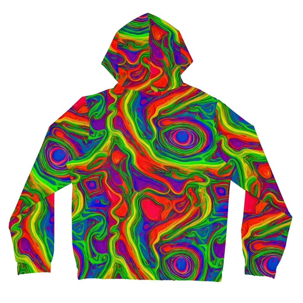 Psychedelic Waves on Women's Full-Zip Hoodie — Back