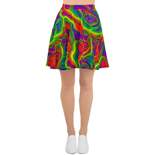 Psychedelic Waves on a Skater Skirt