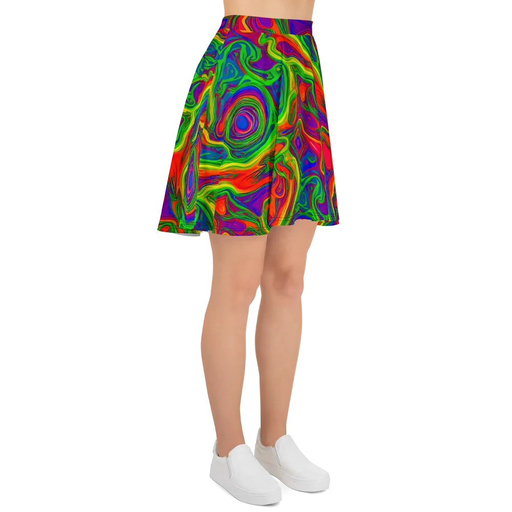 Psychedelic Waves on Skater Skirt — Right