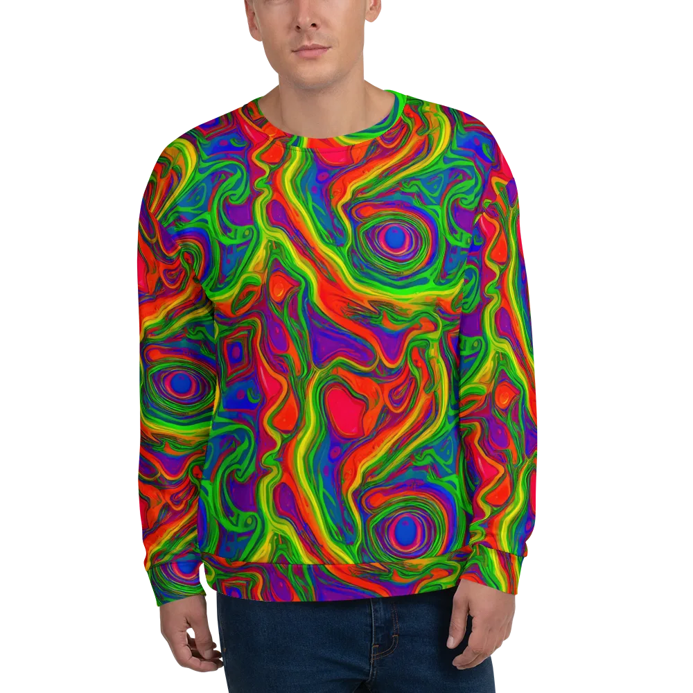 Psychedelic Waves on Sweatshirt — Front