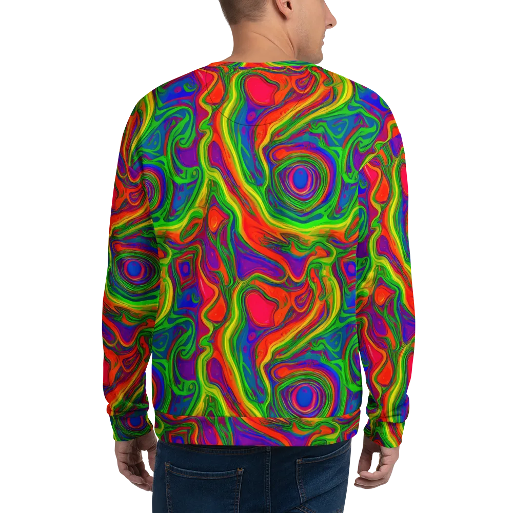 Psychedelic Waves on Sweatshirt — Back