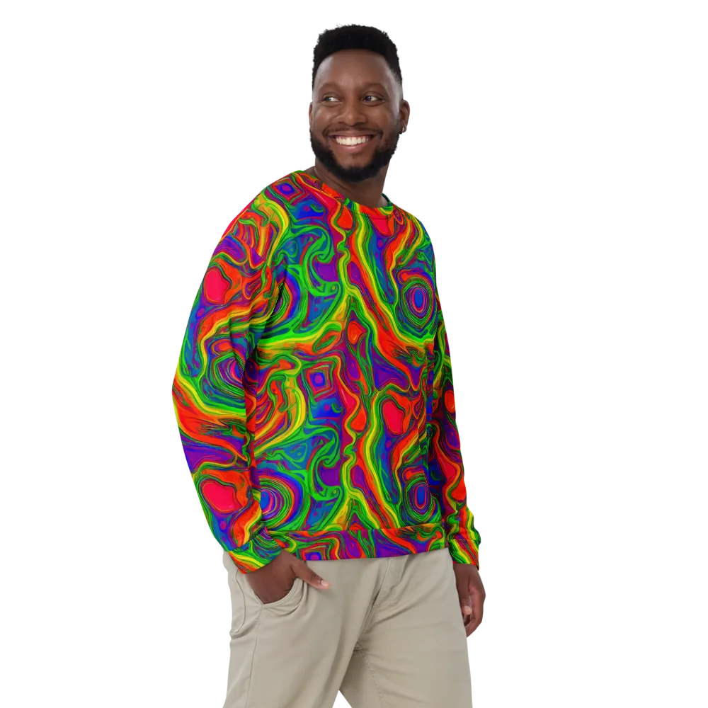 Psychedelic Waves on Sweatshirt — Front