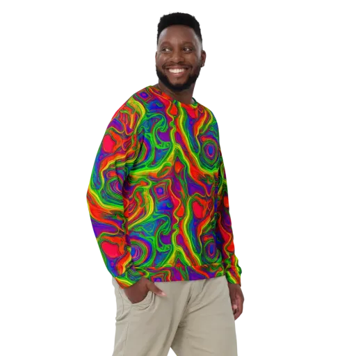 Psychedelic Waves on a Sweatshirt