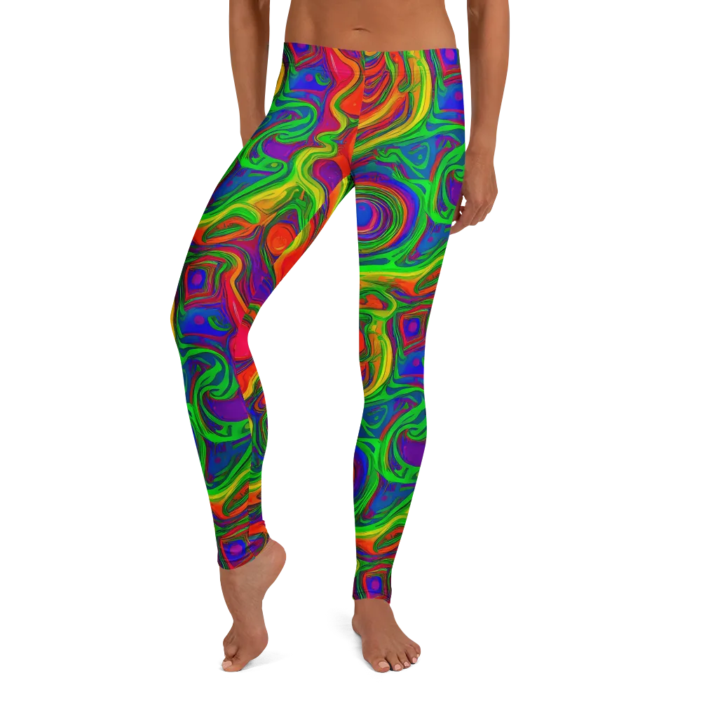 Psychedelic Waves on Leggings — Front