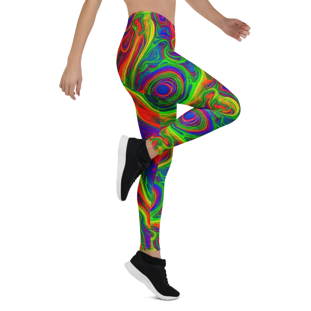 Psychedelic Waves on Leggings — Right