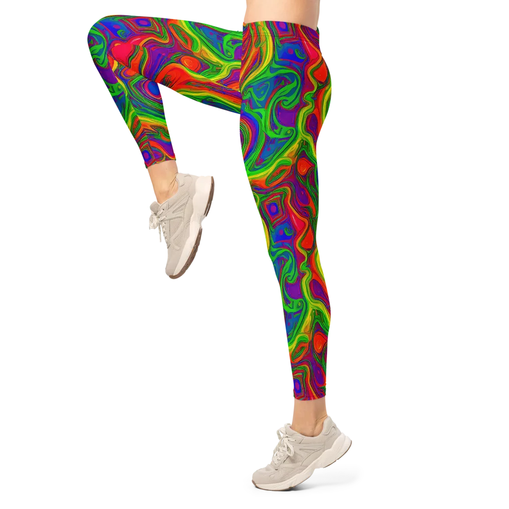 Psychedelic Waves on Leggings — Left