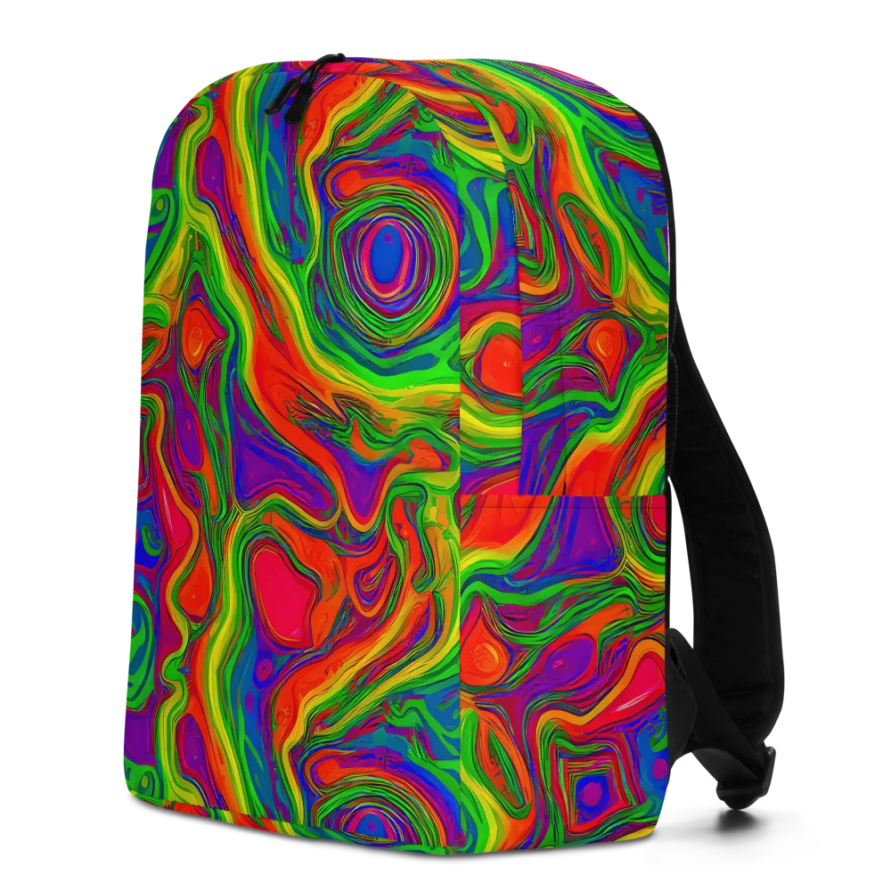 Psychedelic Waves on Minimalist Backpack — Left
