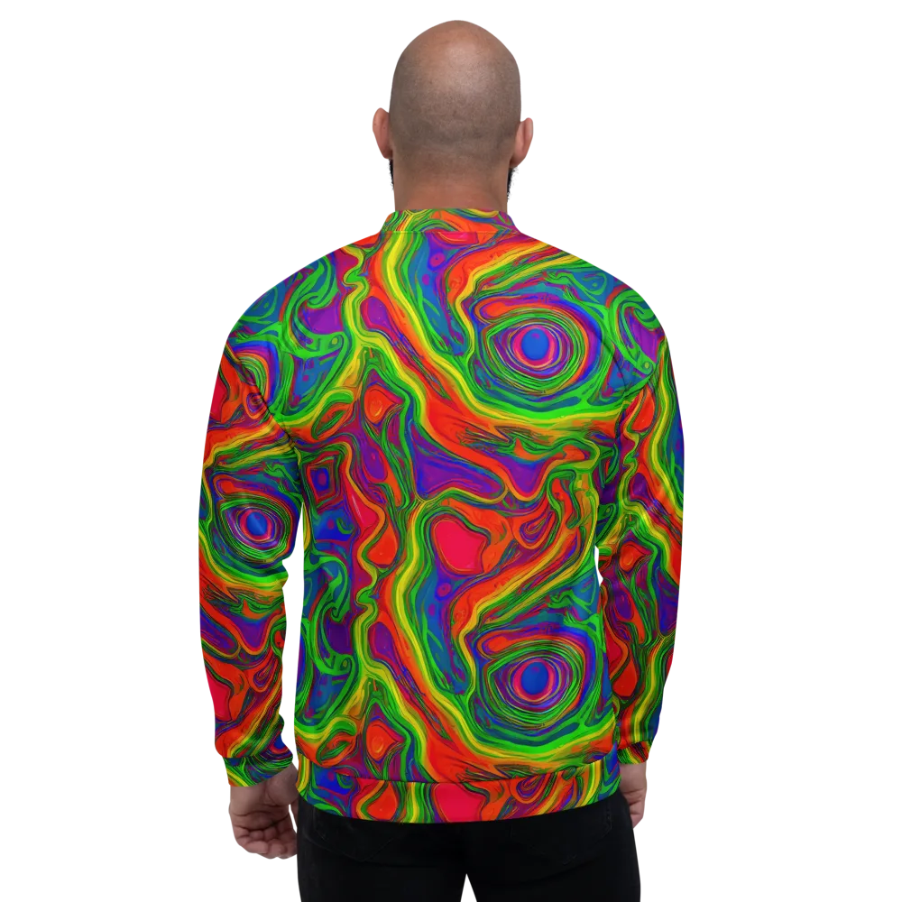 Psychedelic Waves on Bomber Jacket — Back