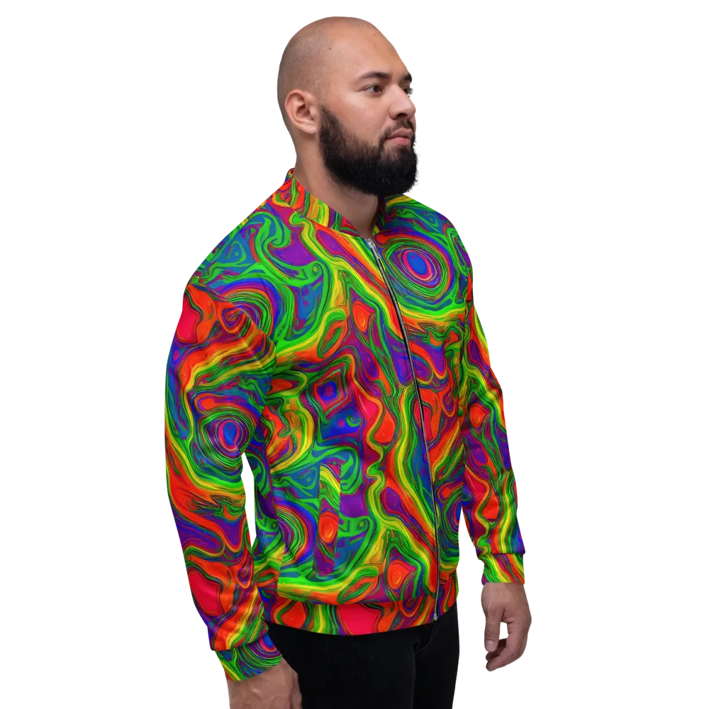 Psychedelic Waves on Bomber Jacket — Right