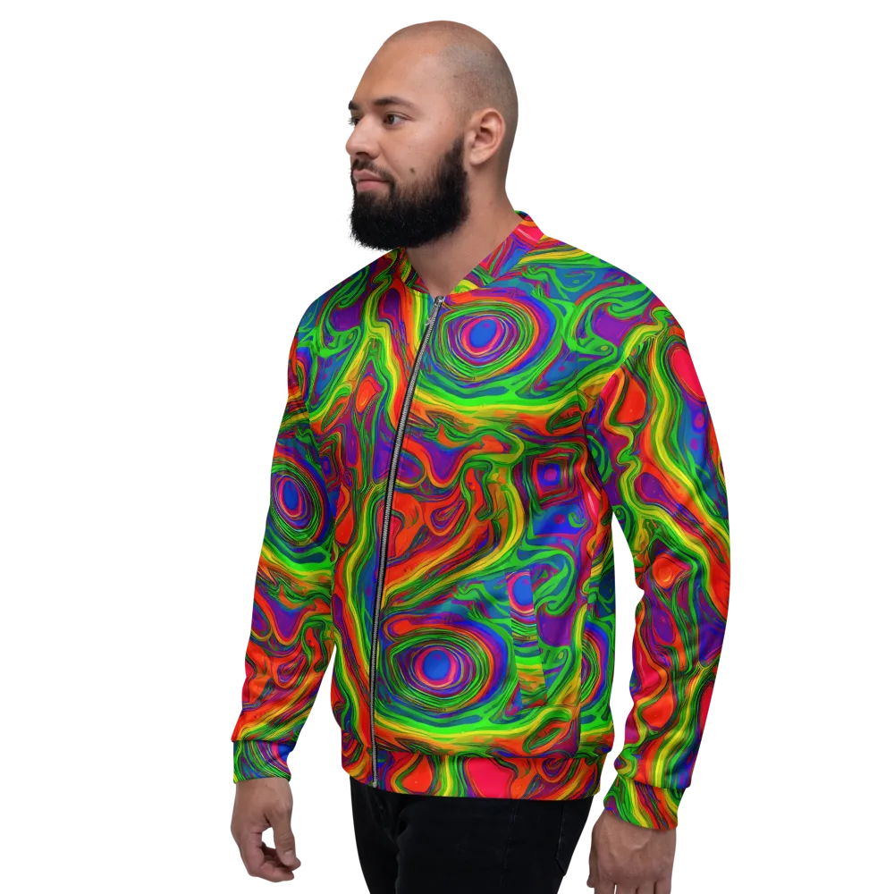 Psychedelic Waves on Bomber Jacket — Left