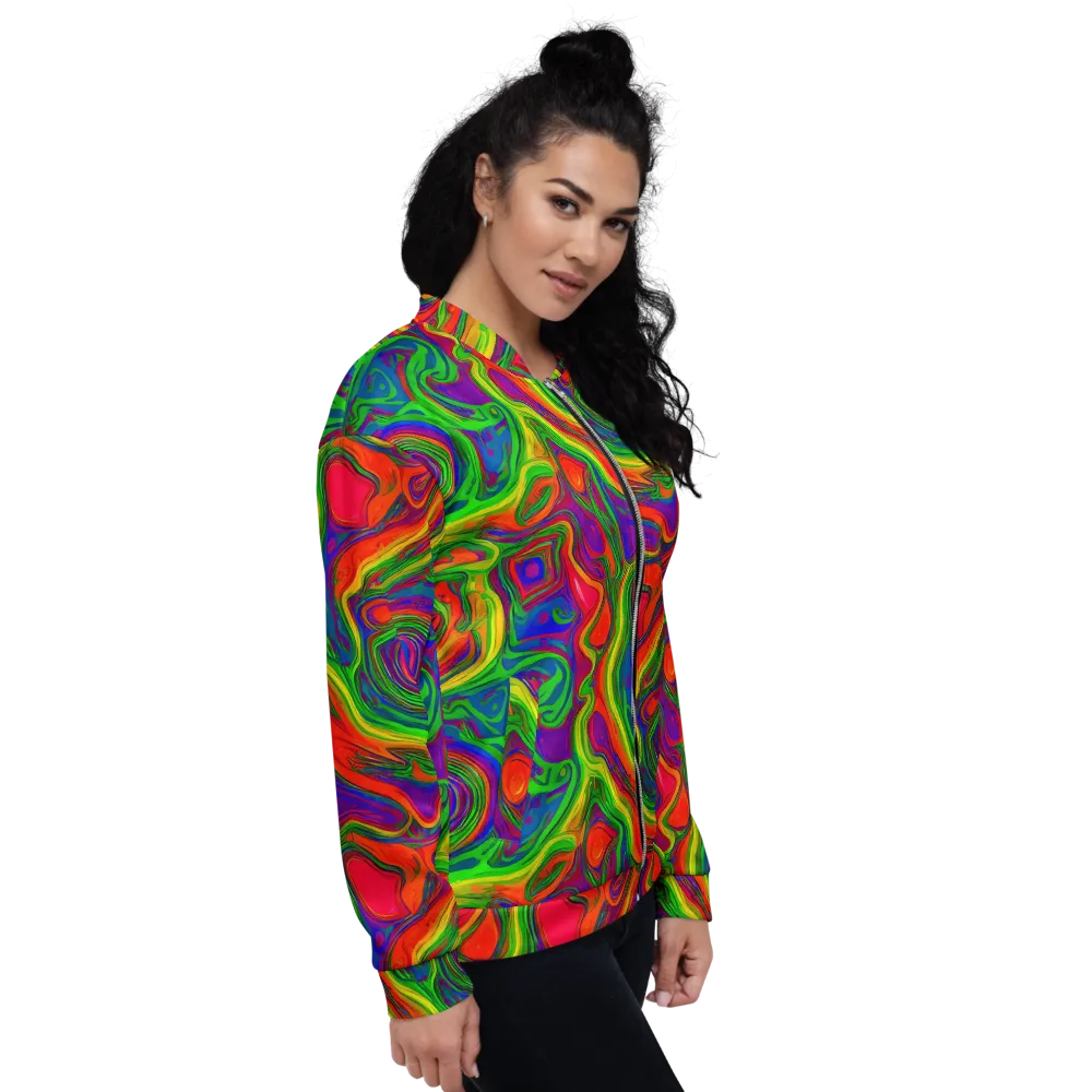 Psychedelic Waves on Bomber Jacket — Right