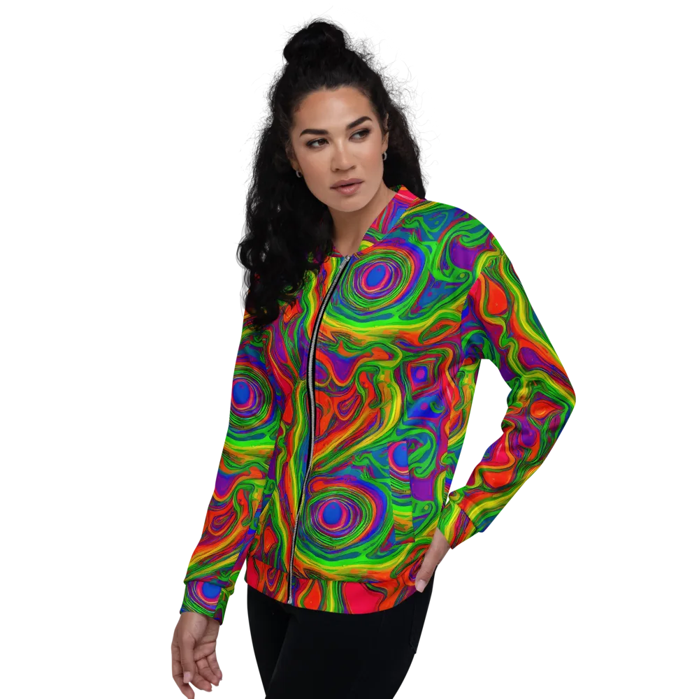 Psychedelic Waves on Bomber Jacket — Left