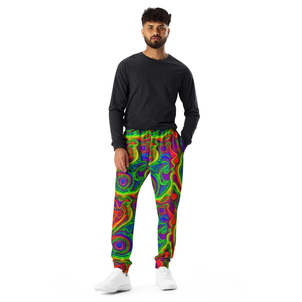 Psychedelic Waves on Men's Joggers — Front