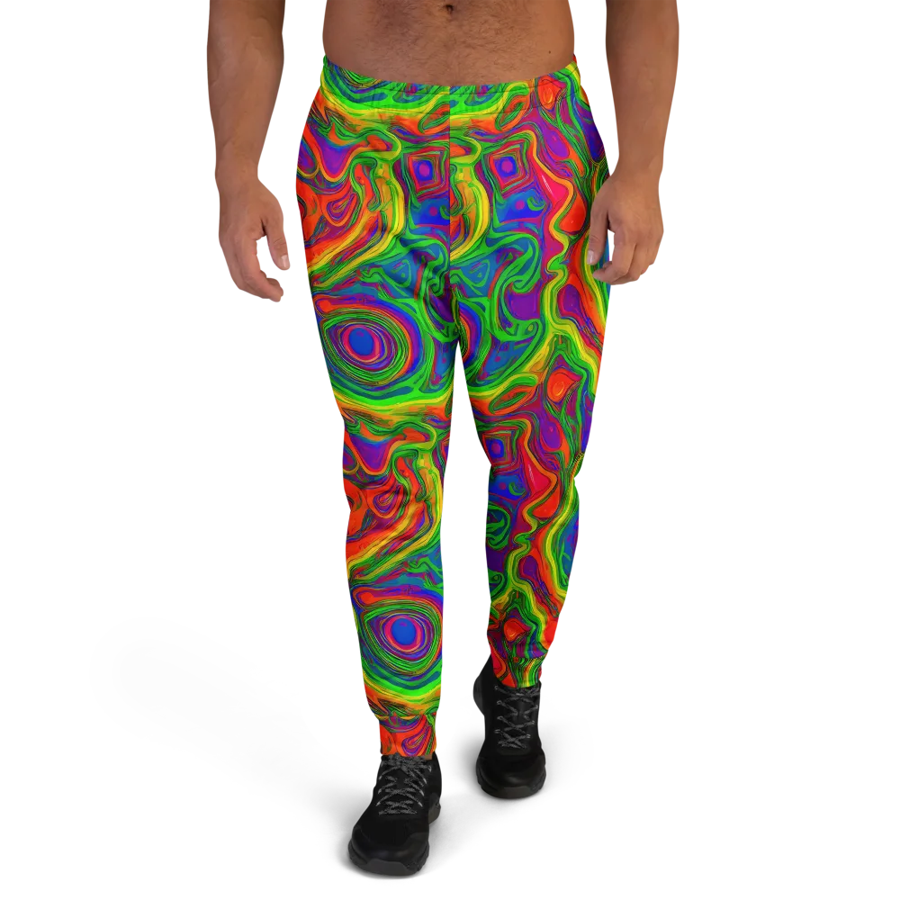 Psychedelic Waves on Men's Joggers — Front