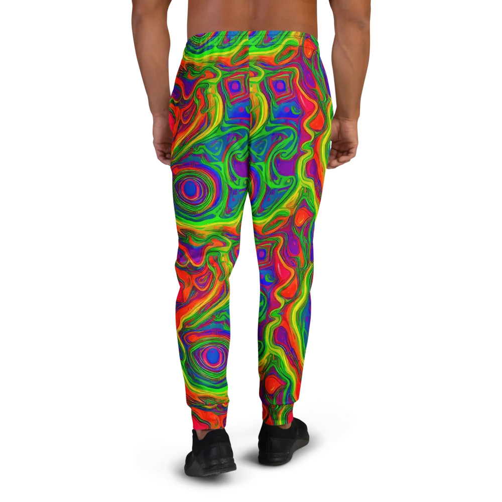 Psychedelic Waves on Men's Joggers — Back